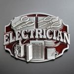 ベルトバックル 電気技術者 レッド WT124RD