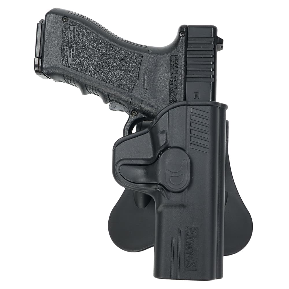 AMOMAX ホルスター M&P適合 パドル付き 右利き用 ブラック