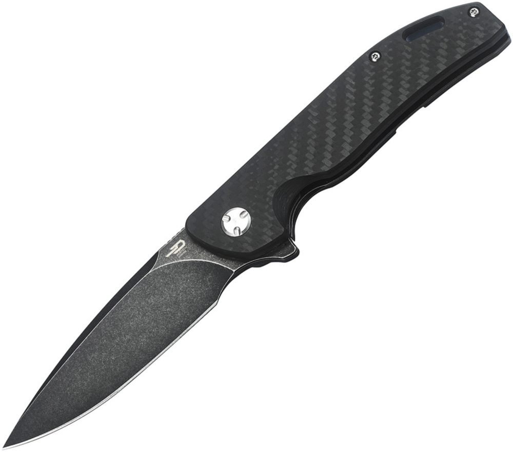 Bestech Knives 折りたたみナイフ Bison ブラック CF BTKT1904A2