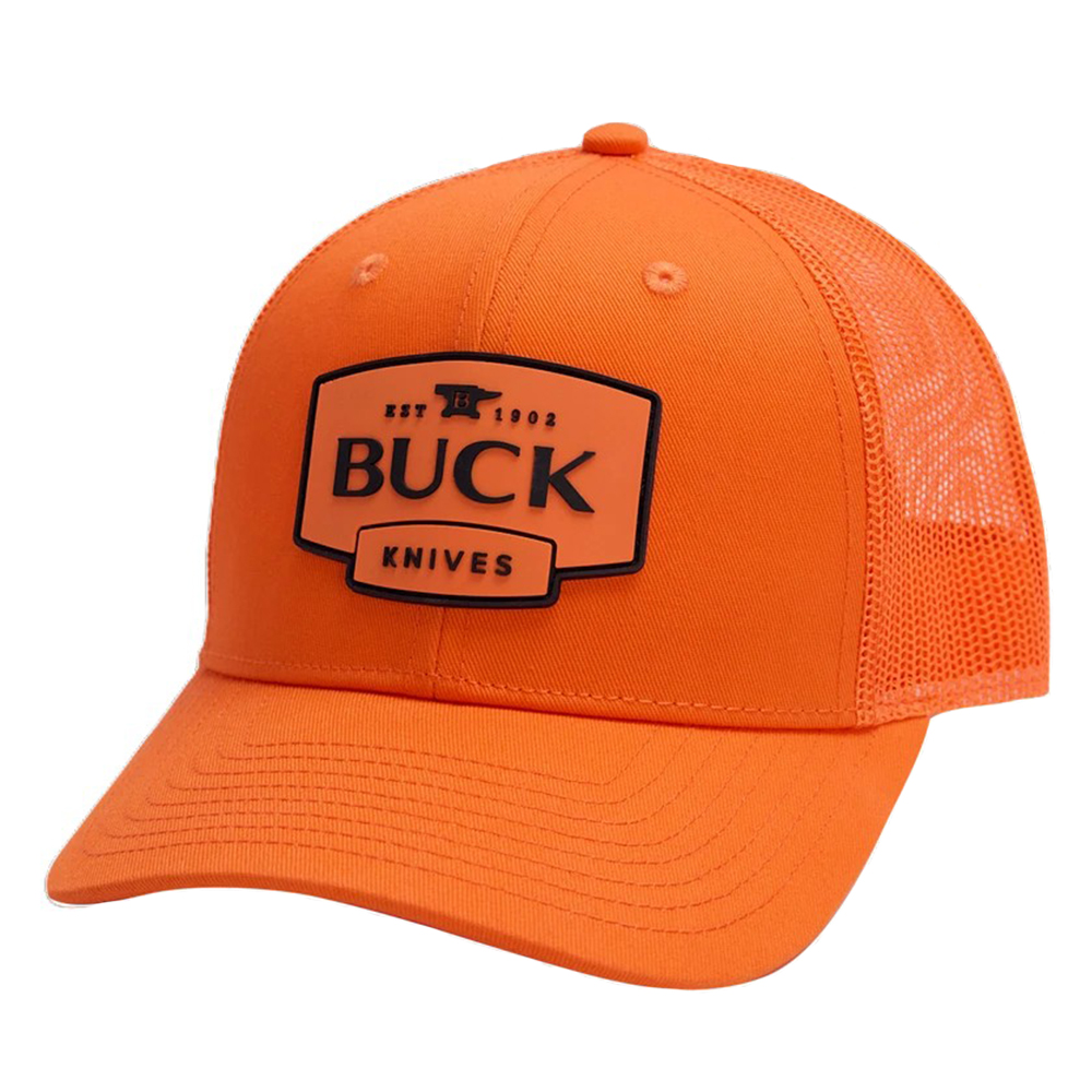 BUCK メッシュキャップ PVCロゴ スナップバック式 ブレイズオレンジ 89190