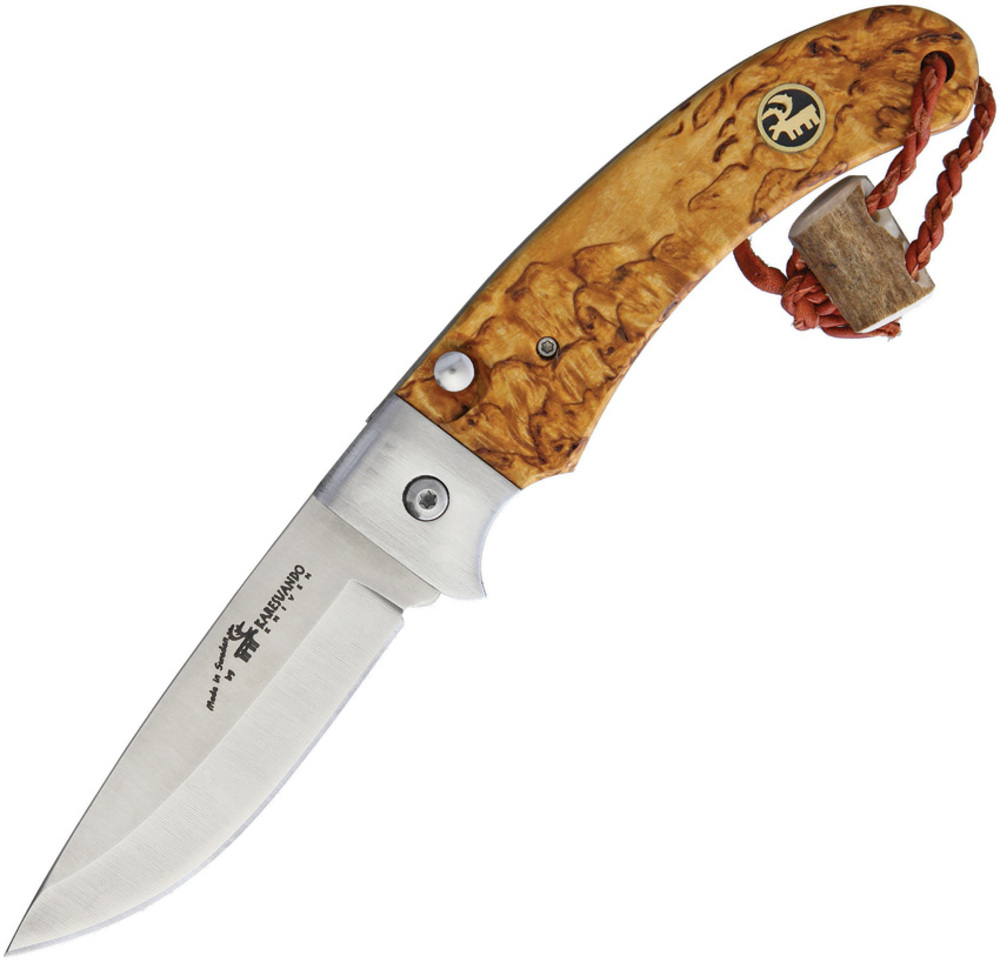 Karesuando Kniven 折りたたみナイフ Singi ボタンロック ナチュラル KAR3618A