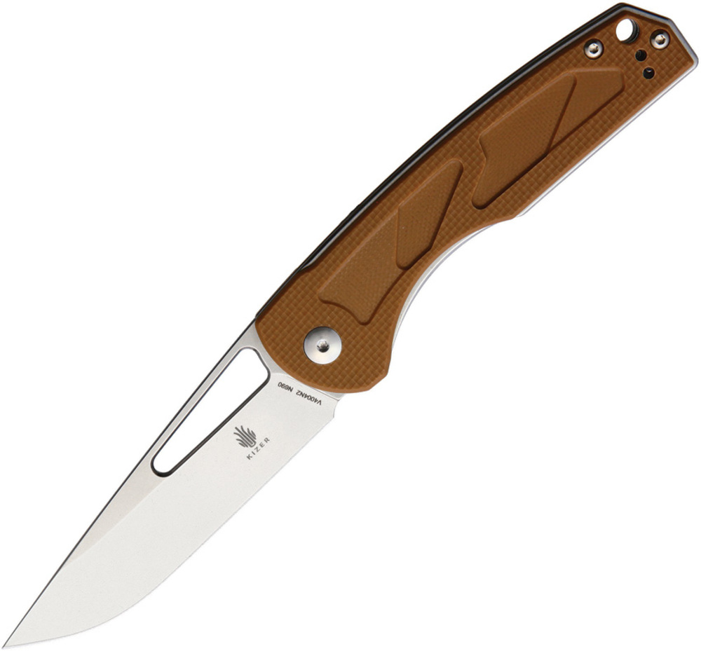 Kizer Cutlery 折りたたみナイフ Yukon ライナーロック ブラウン KIV4004N2