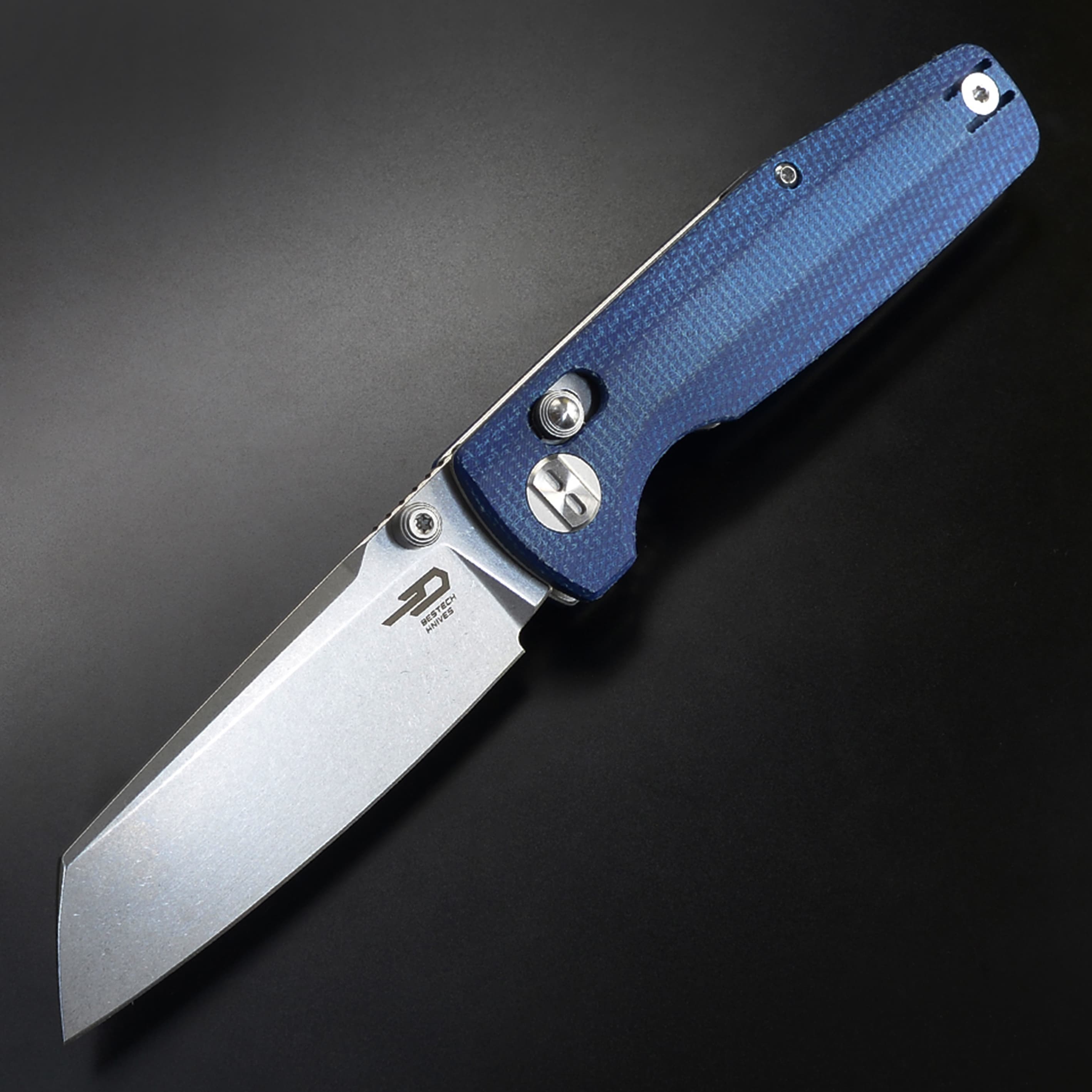 BESTECH KNIVES 折りたたみナイフ SLASHER マイカルタハンドル ブルー BG43C-1