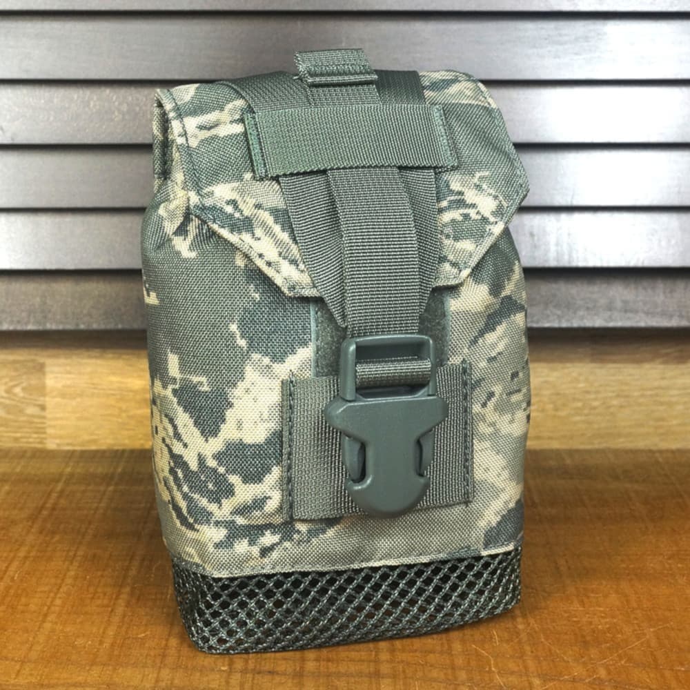 米軍放出品 キャンティーンポーチ 1qt メッシュ底 ABU迷彩