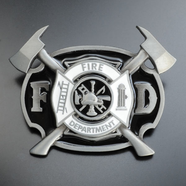 ベルトバックル 消防署 ブラック OC011