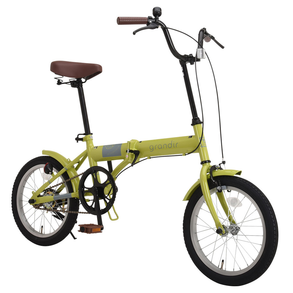 【直送 代引き不可】 OTOMO 折りたたみ自転車 Grandir GR-16 16インチ グリーン 67028