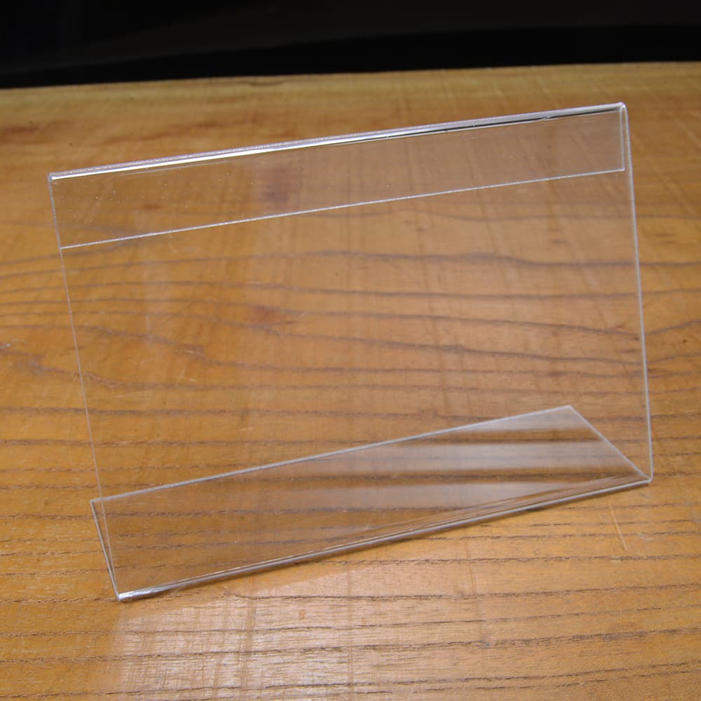 L型カードスタンド テーブルカード 1.5mm厚 アクリル ディスプレイ 店舗用品 [ 80×120mm / 1個 ][ra01994]