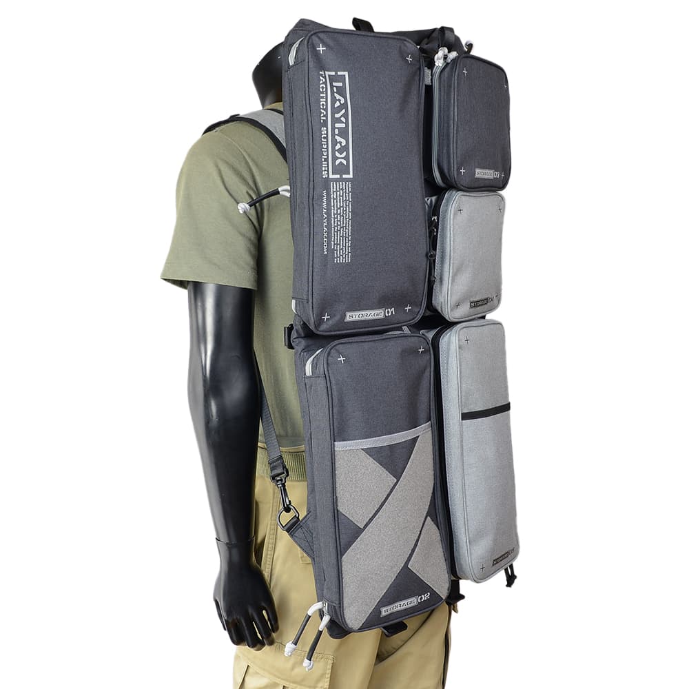 LayLax ライフルケース ガンマット機能搭載 〜80cm 2丁用 BK/GY