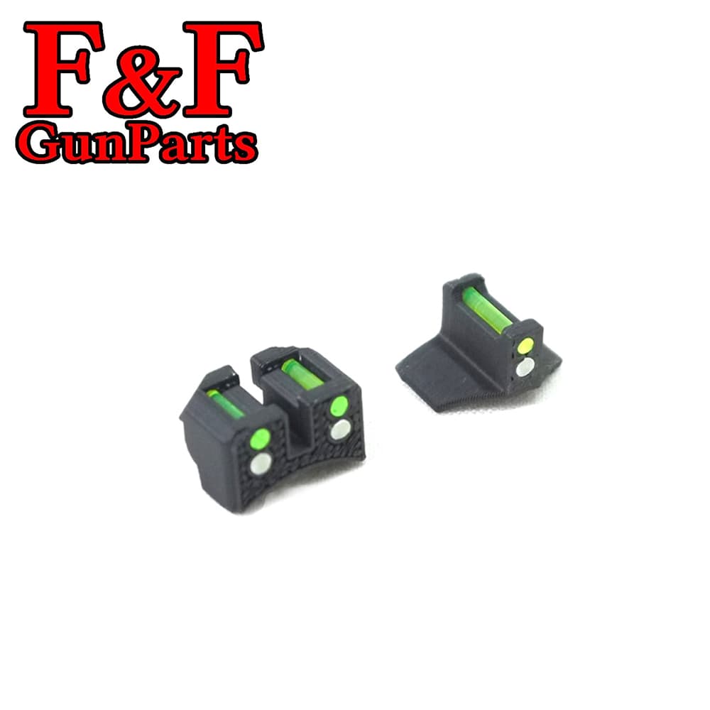 F&F GunParts ハイブリッドサイト 東京マルイ/クラウン M1911用 エアーコッキング 集光蓄光