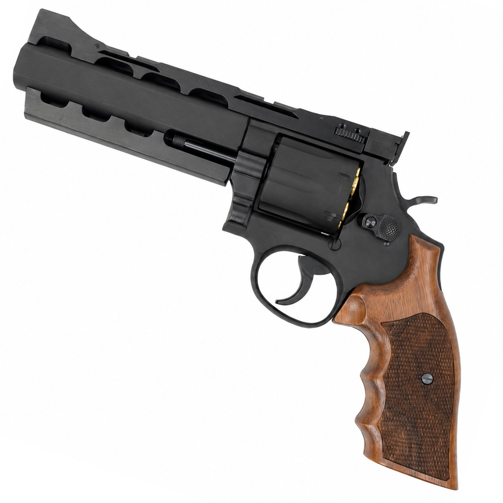 マルシン ガスガン S&W M586 Power Custom ブラックHW HOGUE木製グリップ 082617