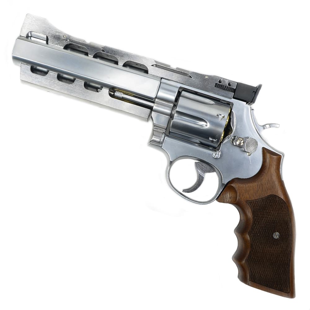 マルシン ガスガン S&W M686 Power Custom シルバーABS HOGUE木製グリップ 082619