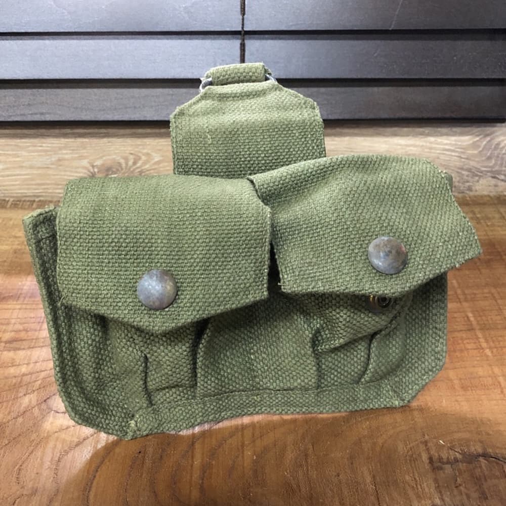 イギリス軍放出品 弾薬ポーチ リー・エンフィールド用 2連 P37装備品 帆布製