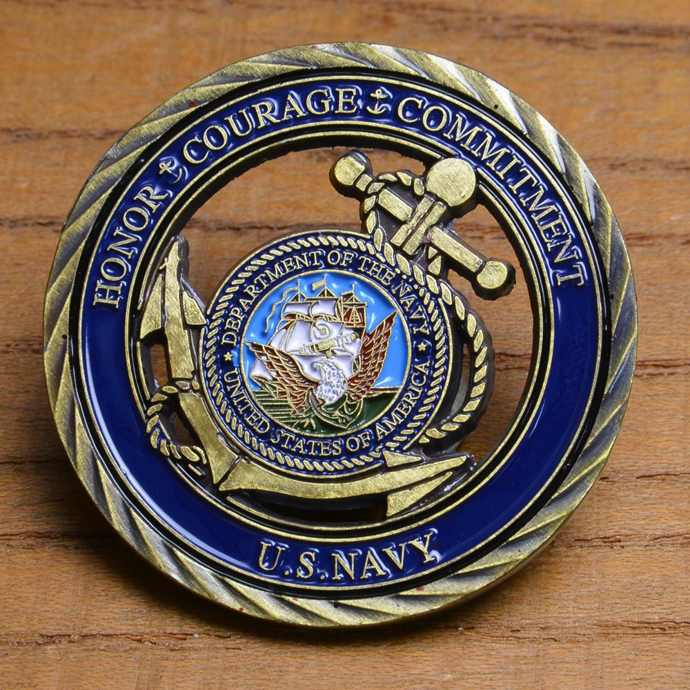ミリタリーショップ レプマート チャレンジコイン 紋章 アメリカ海軍省 記念メダル
