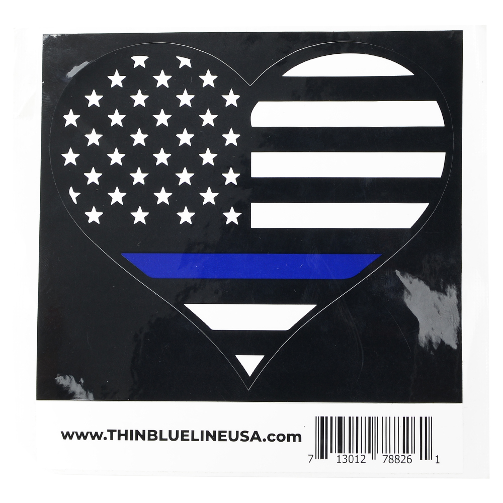 THIN BLUE LINE USA ステッカー Thin Blue Line Sticker ハート形 ビニール素材