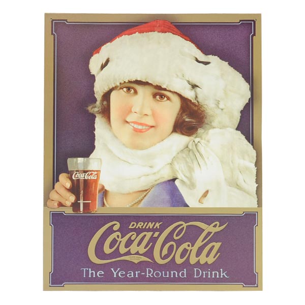 ブリキ看板 コカコーラ Coke Winter Girl
