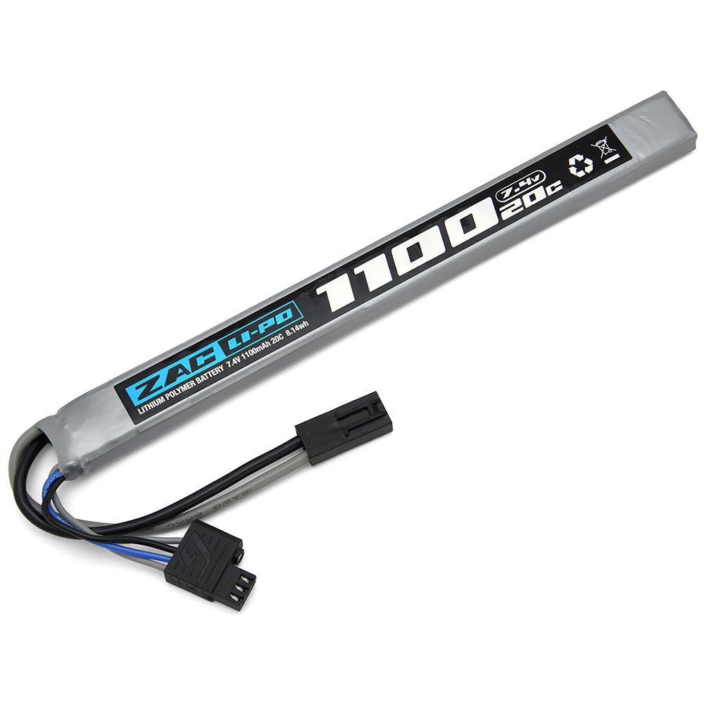 GFORCE リポバッテリー ZAC LiPo 7.4V 1100mAh 20c ロングタイプAK対応 タミヤコネクタ ZAC257