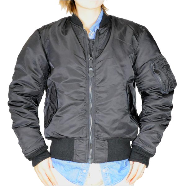 AVIREX フライトジャケット MA-1 コマーシャルロゴ ワッペン 黒　XL ミリタリーショップ レプマート / AVIREX MA-1 フライト