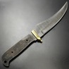 Knifemaking ナイフブレード 真鍮製ガード付 ダマスカス鋼 スキナー BL017