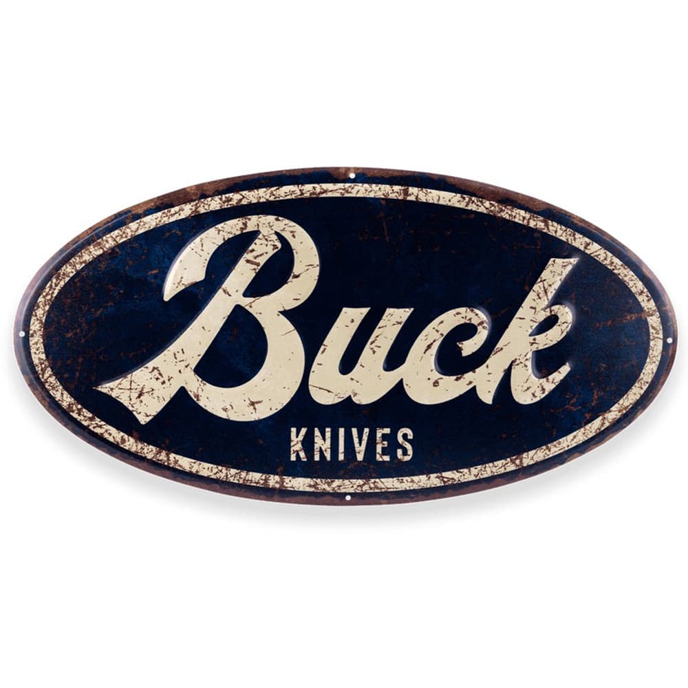 BUCK ブリキ看板 Oval Tin Tacker エンボス加工 BU95306 | ミリタリー
