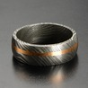 MARBLES 指輪 ダマスカス鋼 リングケース付き 銅インレイ