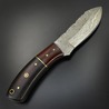 Damascus スキナーナイフ Burgundy マイカルタハンドル レザーシース付き DM1139