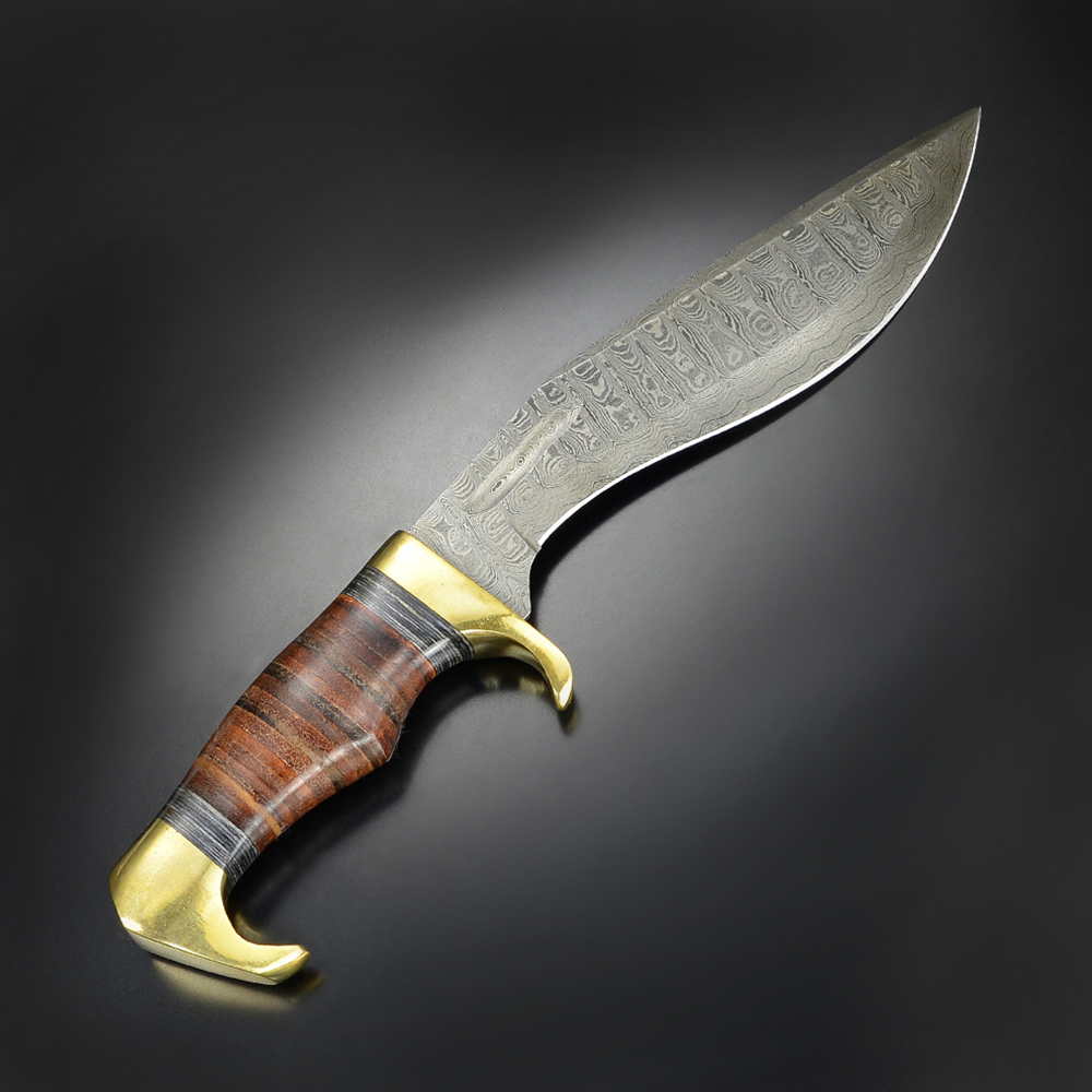 Damascus ククリナイフ ダマスカス鋼 レザーシース付き DM1232