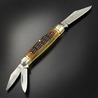 Rough Ryder 折りたたみナイフ 3Blade アンバーボーンハンドル RR106