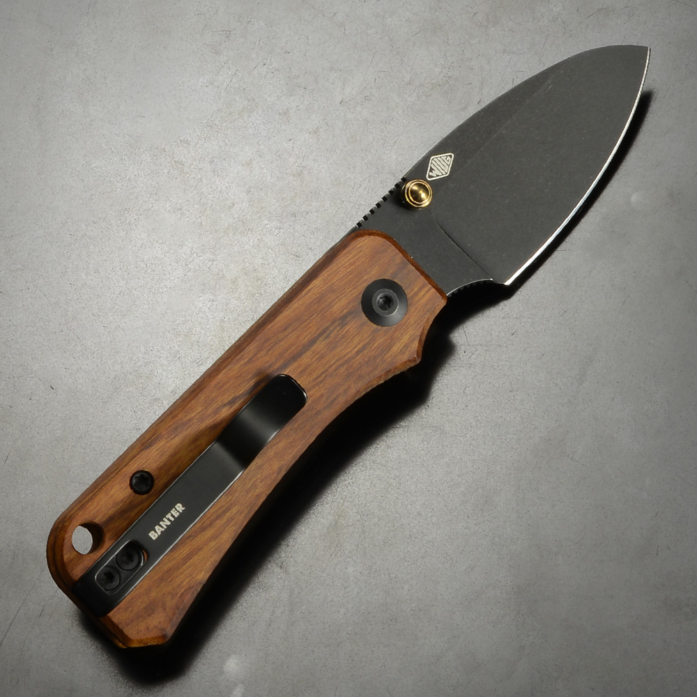 Civivi 折りたたみナイフ Baby Banter ウッドハンドル 収納ポーチ付き