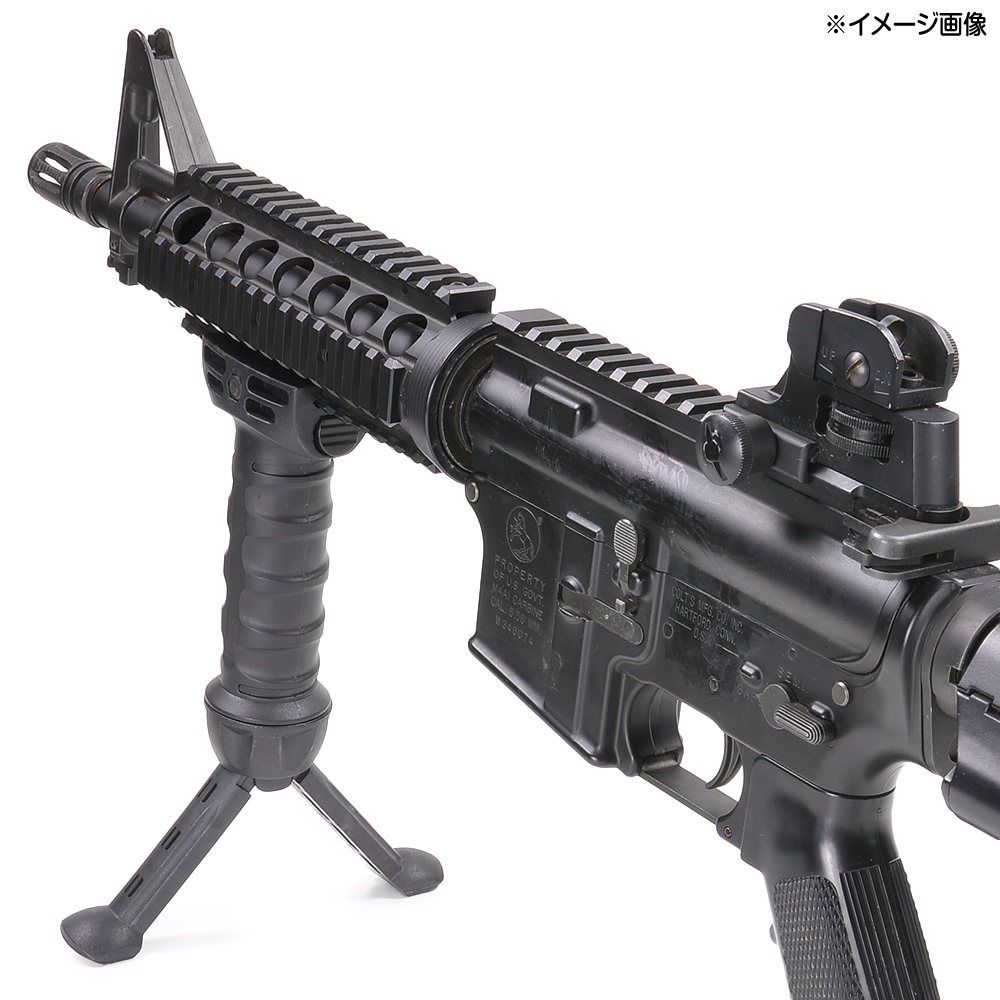 グリップバイポッド 20mmレール対応 タクティカル ブラック