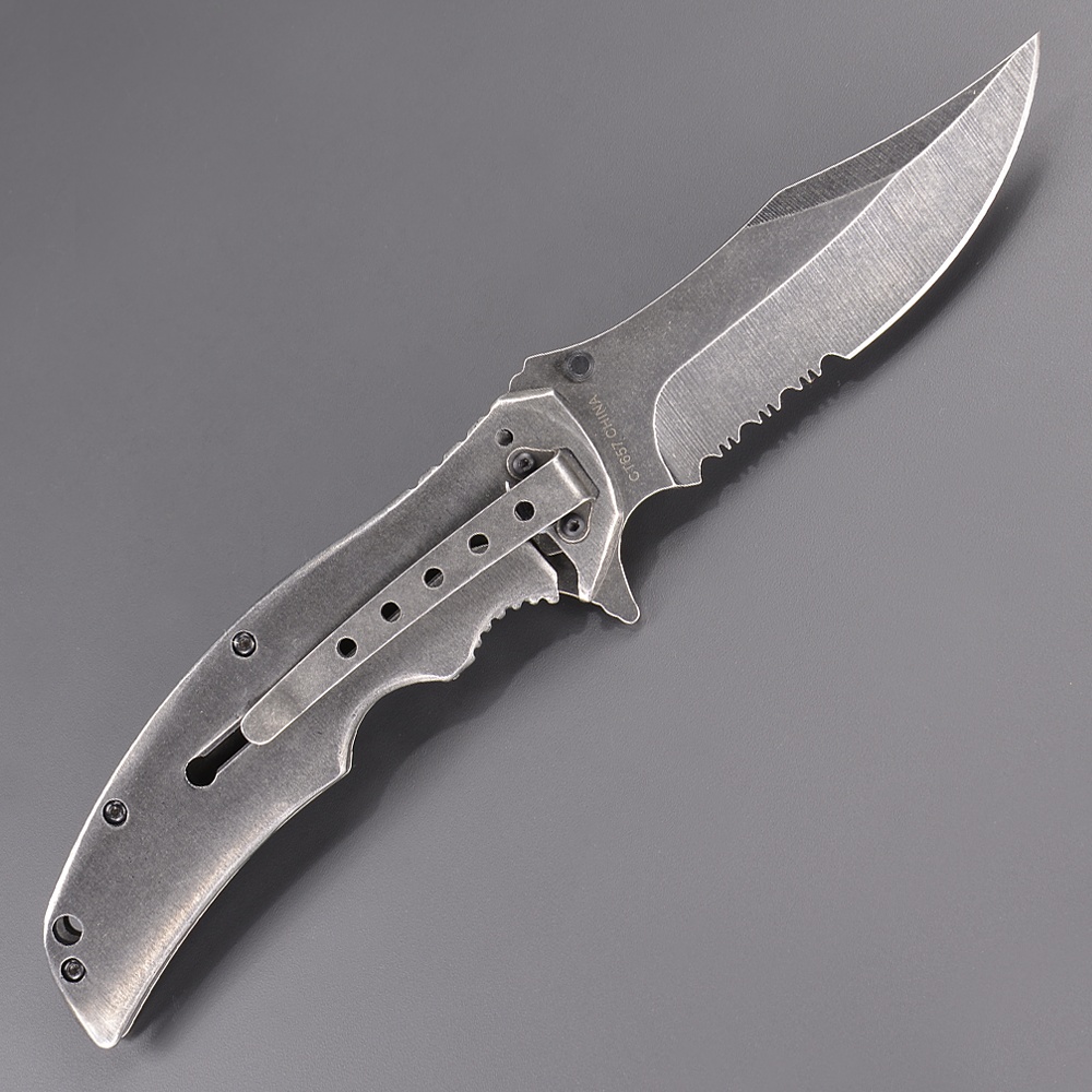 COLT 折りたたみナイフ CT657 ブラックウォッシュ 半波刃 | ミリタリー