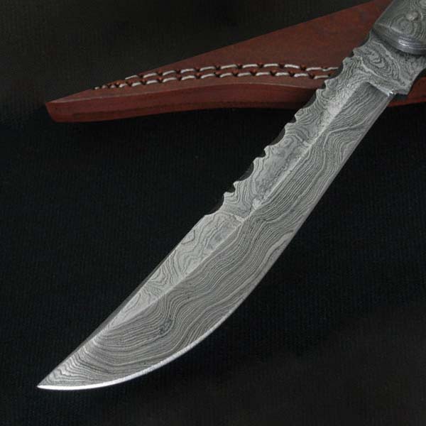 ハンティングナイフ ナバホ ダマスカス鋼 ファイルワーク | ミリタリー