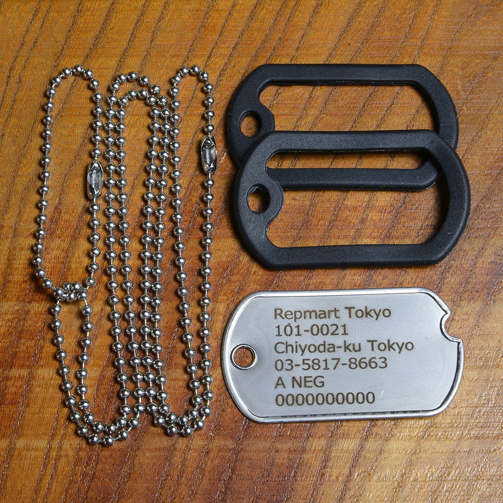 切り欠き ドッグタグ フルセット レーザー刻印付 加工日数2〜3営業日