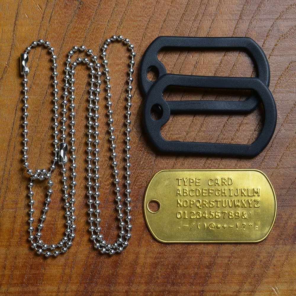 真鍮 ドッグタグ フルセット 刻印付 加工日数2〜3営業日 ミリタリー