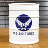 ドラム缶 灰皿 US AIR FORCE 陶器製 ホワイト