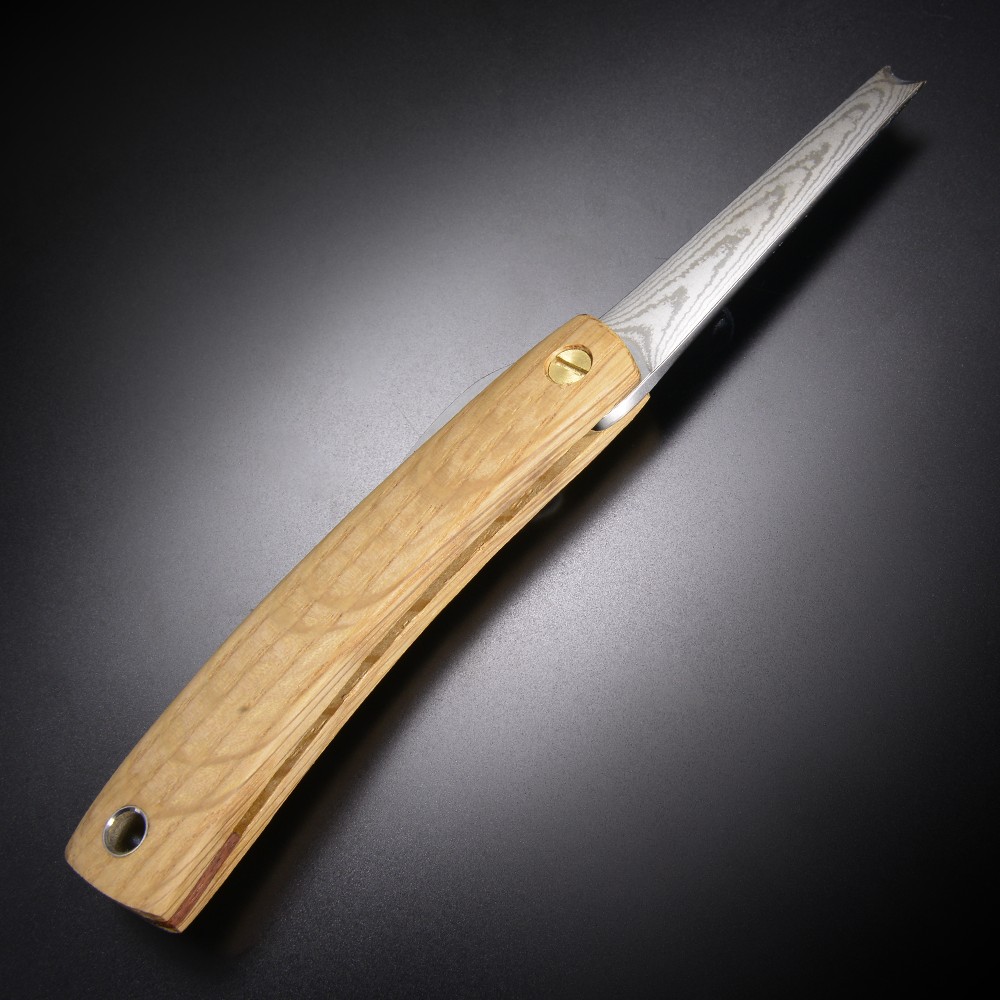 ミリタリーショップ レプマート 後藤渓 イカ締めツール 肥後守型 カスタムナイフ 天然木材ハンドル