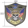 ミリタリーパッチ USMC スカル アメリカ海兵隊 アイロンシート付
