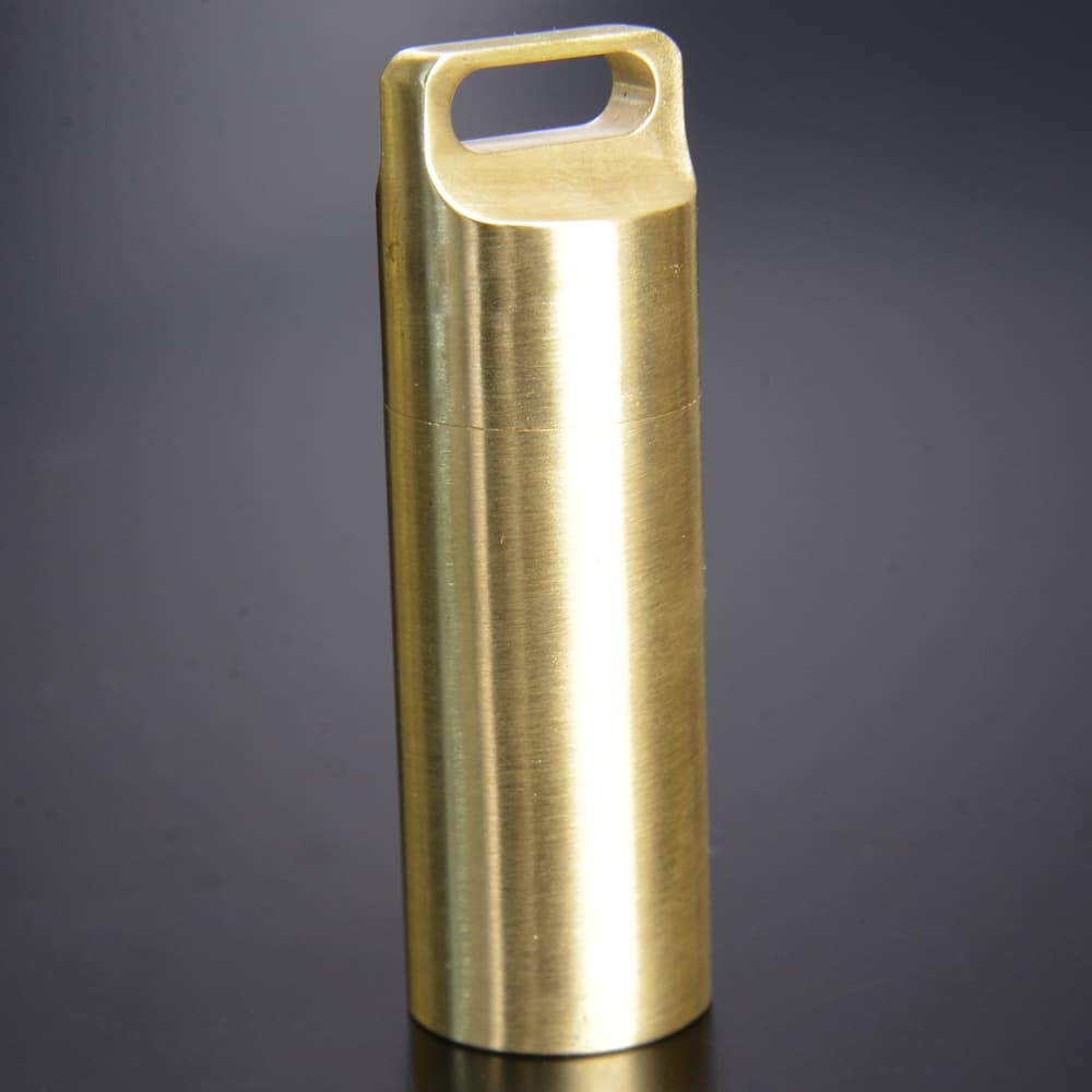 ミリタリーショップ レプマート / 防水カプセル 真鍮 ペンダントトップ 薬ケース