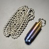 防水カプセル 弾丸型 チタン合金製 ボールチェーン付