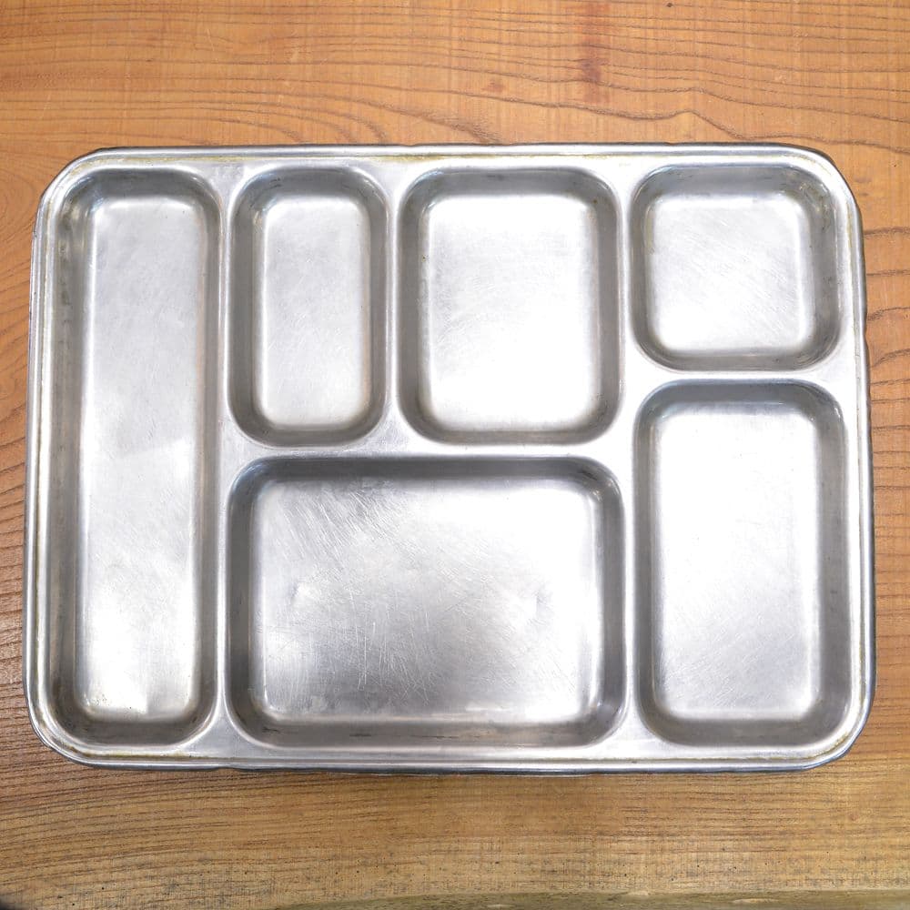 フランス軍放出品 フードトレイ ステンレス製 仕切り付き | ミリタリー