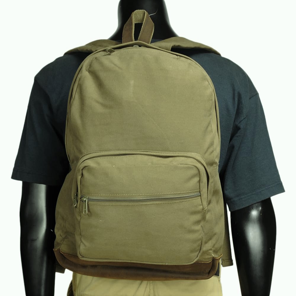 US マーク付きオリーブドラブバックパック Rothco バックパック 20L ヴィンテージ加工 9666 コットン製 オリーブ
