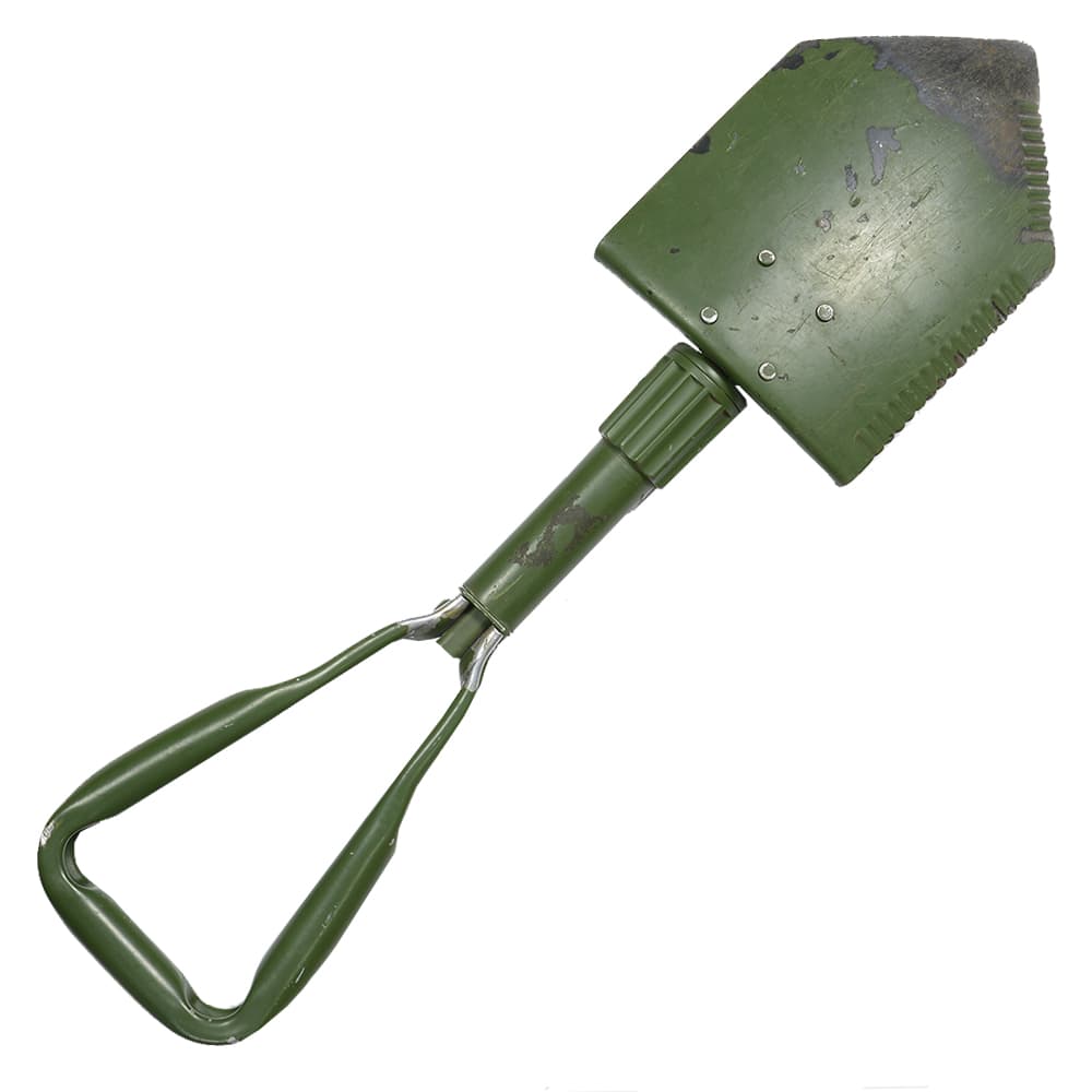 ドイツ軍放出品 折りたたみスコップ 三つ折り フレクター迷彩カバー付