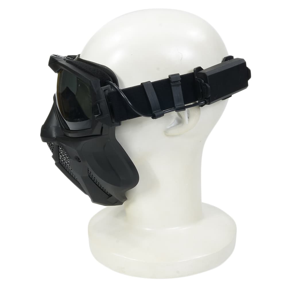 WOSPORT フェイスガード 電動ファン付き 交換レンズ付属 マスク着脱式