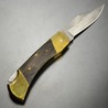 ハンドメイド 折りたたみナイフ  クリップポイント 真鍮製ボルスター