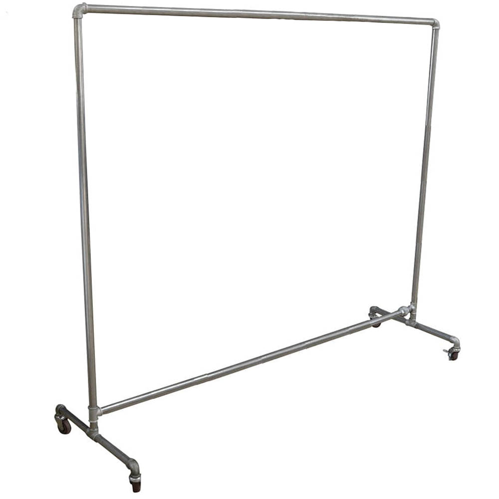ガス管ハンガーラック キャスター付 組み立て式 シルバー | ミリタリー