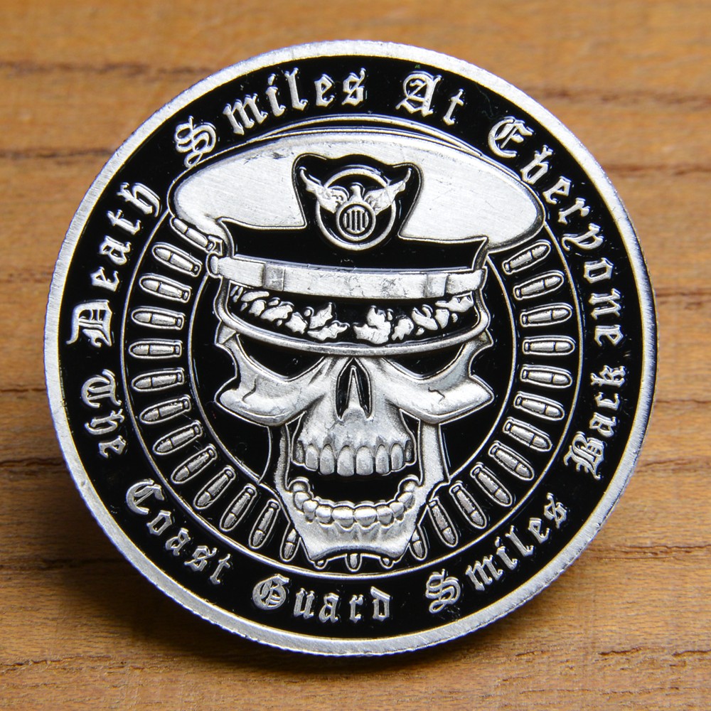 ミリタリーショップ レプマート / チャレンジコイン アメリカ沿岸警備隊 紋章 スカル 記念メダル