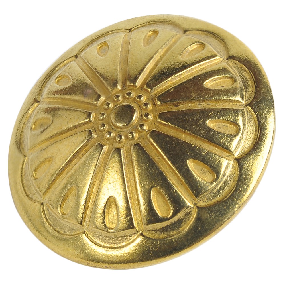 「古董品」真鍮製 彫金トレイ 輪花形 アンティーク コンチョ 花模様 ラウンド型 真鍮 28mm | ミリタリーショップ レプマート