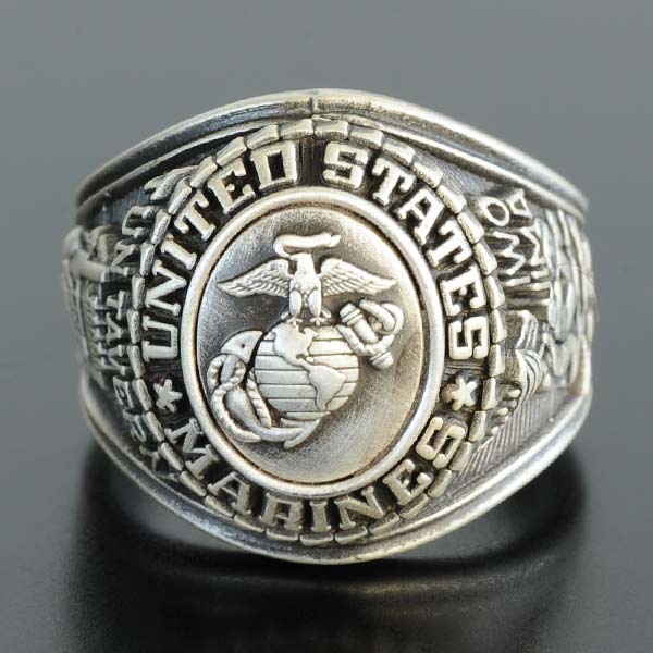 カレッジリング US MARINE 合金 シルバー | ミリタリーショップ レプマート