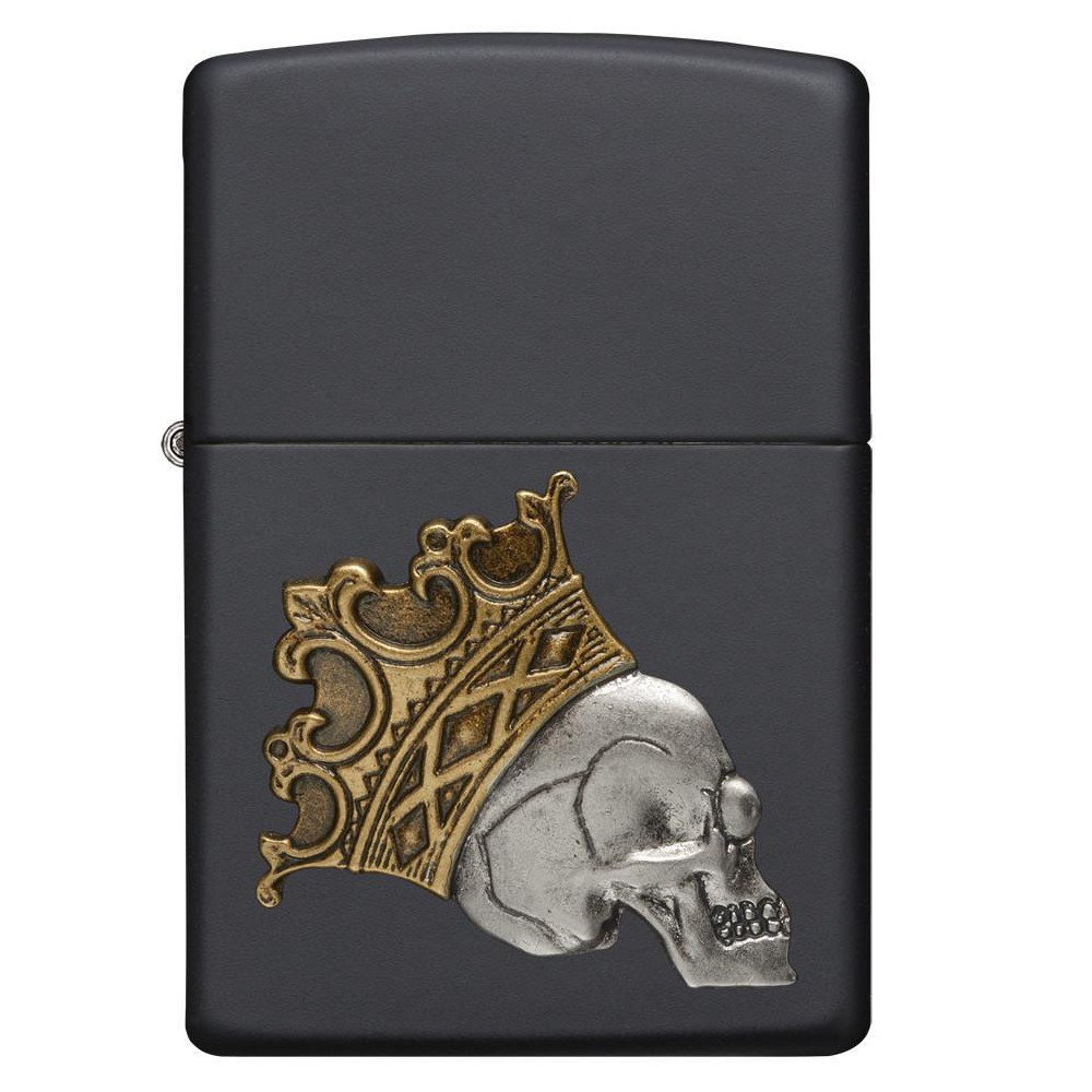 ZIPPO スカル 3D 王冠 29100 マットブラック | ミリタリーショップ