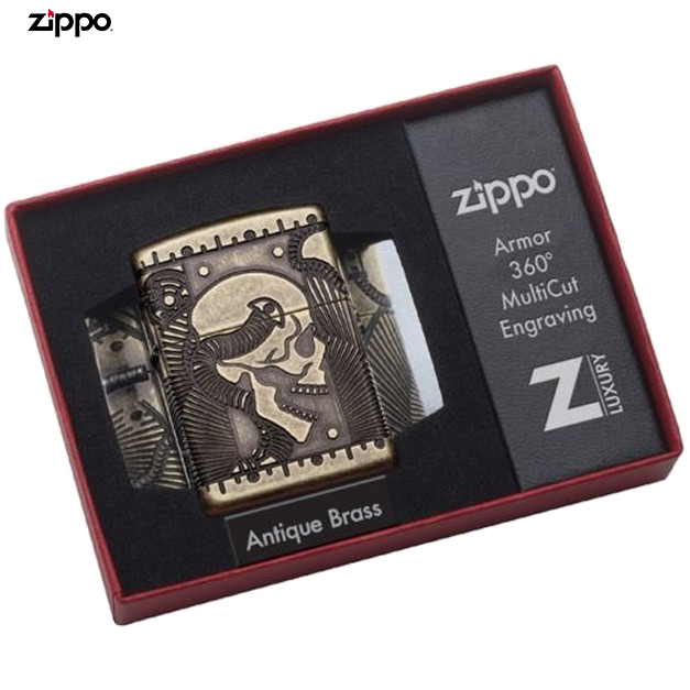ZIPPO アーマー スカル アンティーク真鍮 #29268 | ミリタリーショップ 