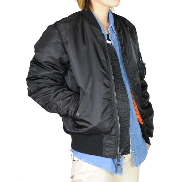 AVIREX フライトジャケット MA-1 コマーシャルロゴ ワッペン 黒　M AVIREX アビレックス MA-1 アヴィレックス ma1 コマーシャルロゴ